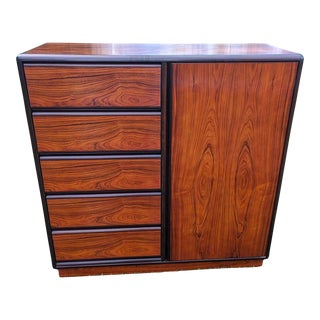 1970s Brouer Mid-Century Modern Rosewood Wardrobe Highboy Dresser For Sale
