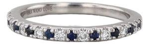 Vera Wang Love 0.29ctw Sapphire Diamond Band 14k Gold Stackable Wedding Ring, Size 6.5
