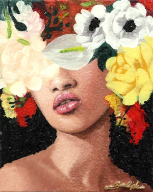 "Memories" Contemporary Original Botanical Portrait Painting by Sally K