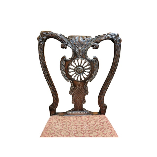 A Single Chippendale Style Mahogany Side Chair, late 19th/early 20th century, the top rail carved with Acanthus leaves and...