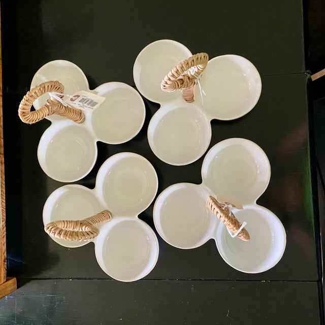 Ceramic Frontgate Savannah Snack Caddy Serving Bowls For Sale - Image 7 of 15