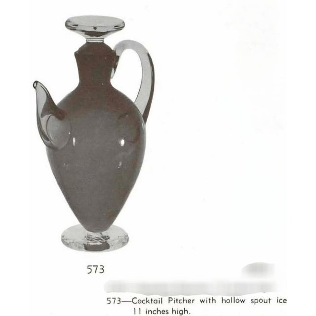 Vintage Blenko #573 Tangerine Amberina Cocktail Pitcher For Sale - Image 6 of 7