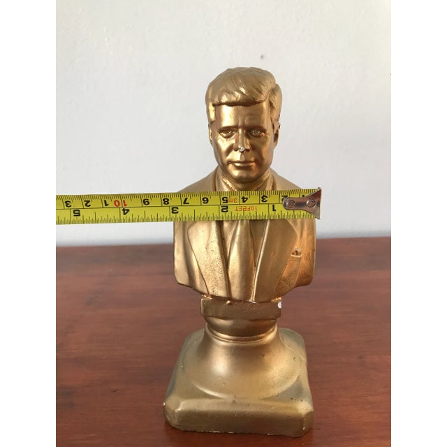 Vintage Gold Plaster Bust of Kennedy (Jfk) For Sale - Image 10 of 12