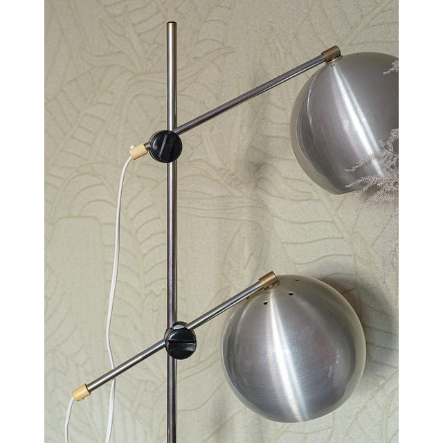 Floor Lamp with Two Shades in Metal, Denmark, 1970s For Sale - Image 6 of 7