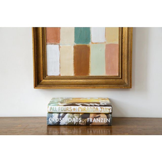 Beige Original Framed Abstract Painting in Vintage Gold Frame For Sale - Image 8 of 17