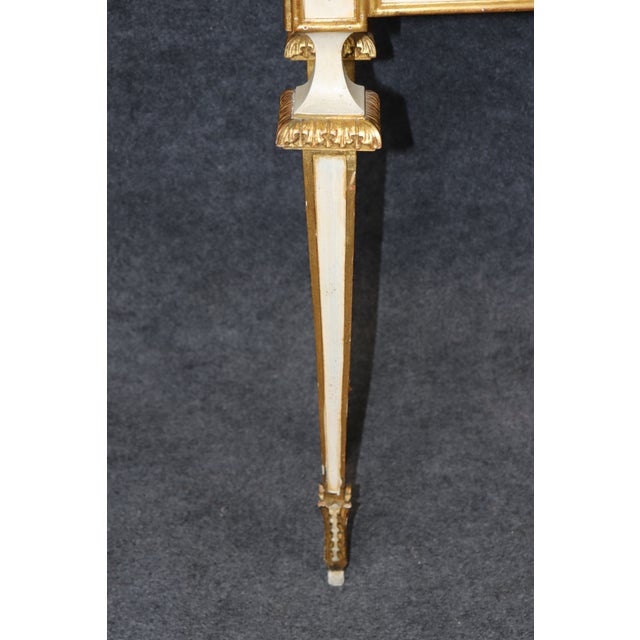 Italian Louis XVI Style Parcel Gilt Marble Top Console Table For Sale - Image 13 of 14