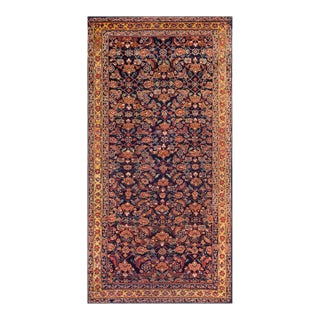 Lovely Navy Background With Allover-Floral Design With Herati Pattern Persian Rug For Sale