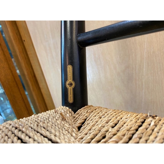 1960s Scandinavian Ladder-Back Dining Chairs, Woven Rope, Set of 4 For Sale - Image 12 of 13