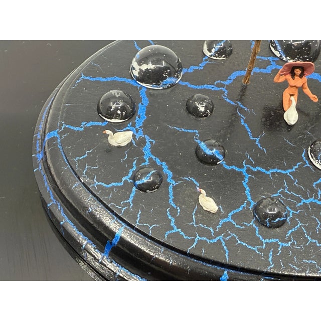 Folk Art Late 20th Century Bruce Houston Folk Art Whimsical Miniature “Leda and the Swan” in Lucite For Sale - Image 3 of 12