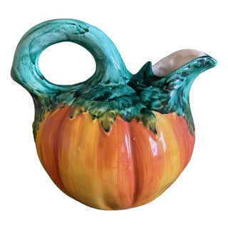 Majolica Ceramic Glazed Melon Pitcher, 1960s For Sale