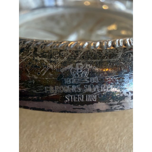 1950s 1950s FB Rogers Silver Co Sterling Silver and Crystal Coasters - Set of 5 For Sale - Image 5 of 5