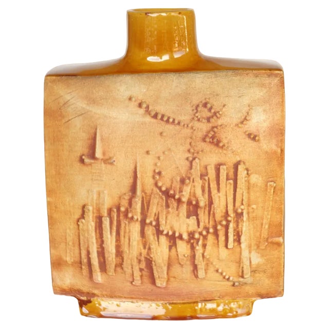 Abstract Art Ceramic Vase from Gilbert Portanier, Vallauris, France, 1950s For Sale