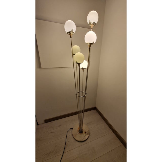Vintage Alberello Floor Lamp in White and Chrome Iron from Stilnovo, 1980s For Sale - Image 12 of 14