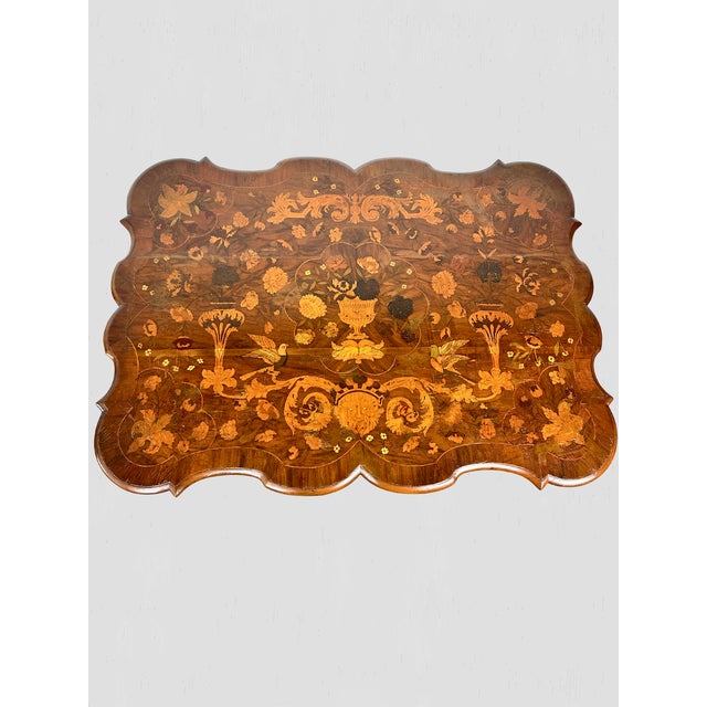 Victorian 19th C Victorian Dutch Marquetry Occasional Table For Sale - Image 3 of 12