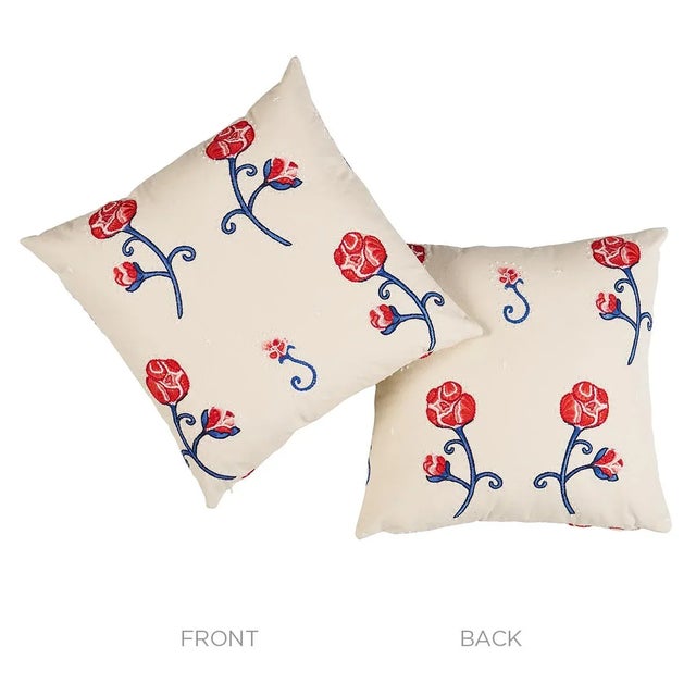 This pillow features Rhinestone Cowboy Embroidery with a knife edge finish. A beautifully detailed mid-scale floral with a...