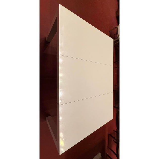 1970s Milo Baughman for Coggin White Parson's Table. For Sale - Image 5 of 6