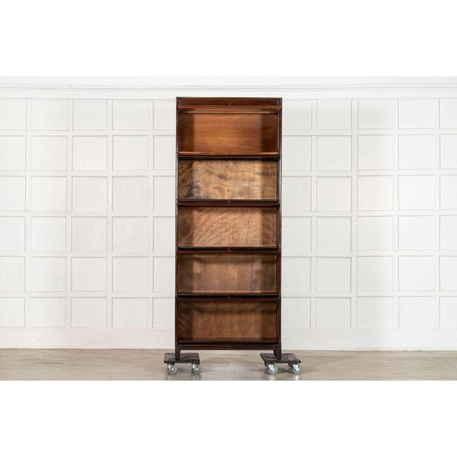 Wood Large Gunn Mahogany Glazed Sectional Bookcase, 1900 For Sale - Image 7 of 18