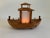 Vintage Japanese Wooden Boat Lamp With Frosted Glass Panel For Sale - Image 4 of 5