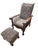 Early 20th Century Antique Arts & Crafts Carved Oak Morris Recliner & Ottoman For Sale - Image 5 of 11