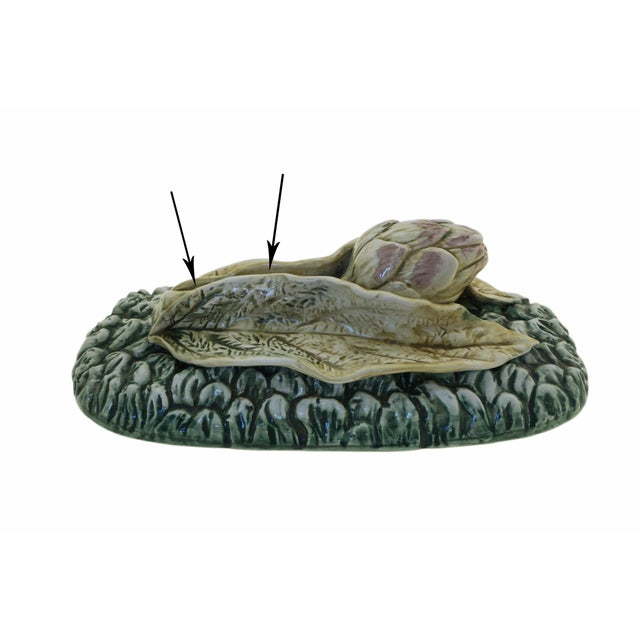 Tiffany & Co Large Artichoke Lidded Tureen Painted Molded Vintage Nove Ceramic Italy For Sale - Image 9 of 10
