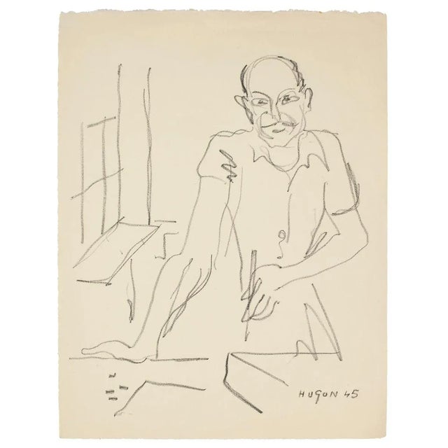 Painter is an original lithograph on paper realized by Emile Hugon (1913-1998), in 1945, hand-signed and dated. The state...