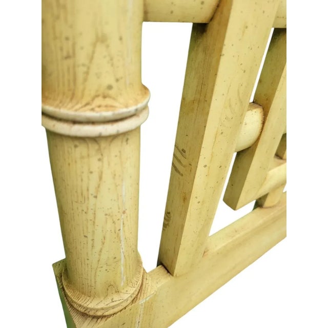 Vintage Twin Size Greek Key Yellow Palm Beach Regency Headboards by Dixie- a Pair For Sale In West Palm - Image 6 of 6