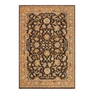 Bohemien Ziegler Charcoal Brown Hand-Knotted Wool Rug - 8'10'' X 11'5'' For Sale