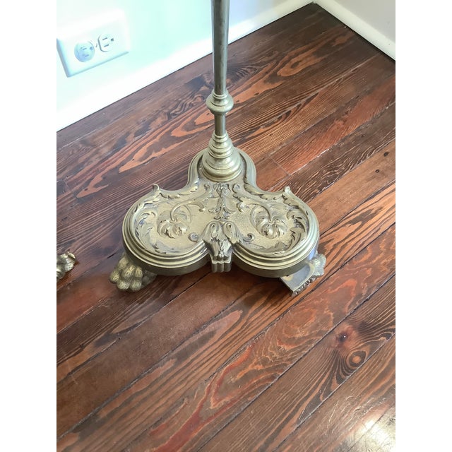 19th Century Mid 19th Century French Solid Brass Fireplace Screen and Tool Set For Sale - Image 5 of 9