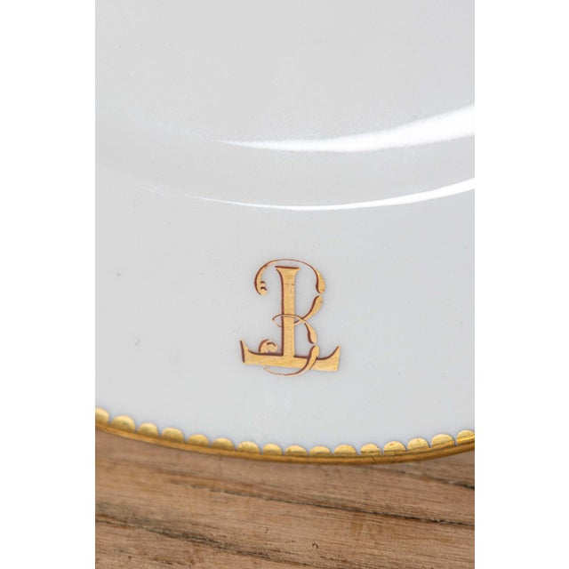 Mid 20th Century English Porcelain Compotes and Plates with Floral Décor and Gilt Trim For Sale - Image 4 of 12
