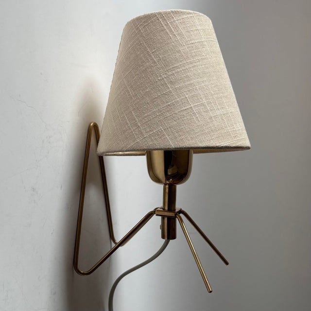 1950s Model 15566 Table or Wall Lamp in Brass by Harald Notini for Böhlmarks, Sweden, 1950s For Sale - Image 5 of 12
