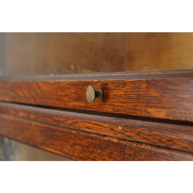 Antique Four Section Oak Humphrey Barrister Bookcase For Sale In New York - Image 6 of 13