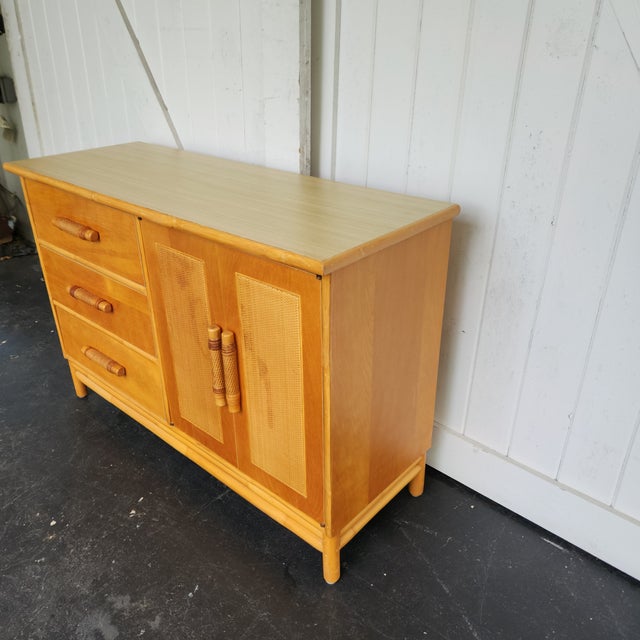 Fabulous MidCentury piece thats so versatile. Very Solid and lots of storage with one inside shelf , laminate top, great...