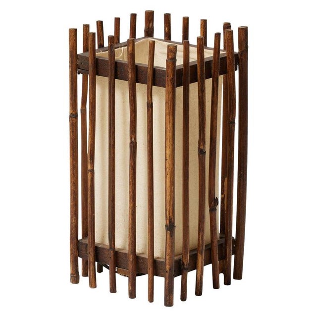 Mid-Century Modern Table Lamp in Bamboo and Linen, 1950 For Sale - Image 18 of 18