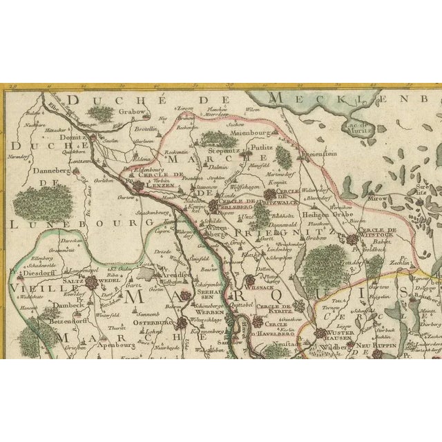 Map of the Margraviate and Electorate of Brandenburg by De Beaurain, 1750 For Sale - Image 3 of 10