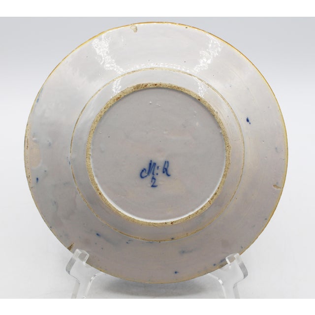 Mid 18th Century Mid 18th Century Dutch Delft Urn of Peacock Feathers Blue & White Plate For Sale - Image 5 of 7