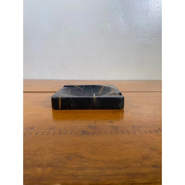 Italian Black, Brown and White Marble Ashtray or Vide-Poche Catchall, Circa 1970s For Sale - Image 4 of 8