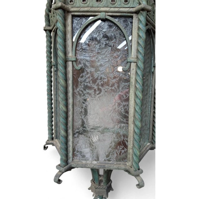 Early 20th Century Bronze Verdigris Spanish Revival Exterior Lantern For Sale - Image 9 of 9