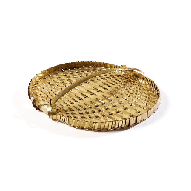 Hollywood Regency Braided Brass Tray, Italy, 1970s For Sale - Image 10 of 10