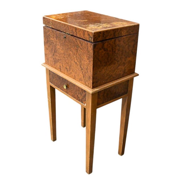 Wood Mid 20th Century Vintage Wood Copper-Lined Humidor For Sale - Image 7 of 9