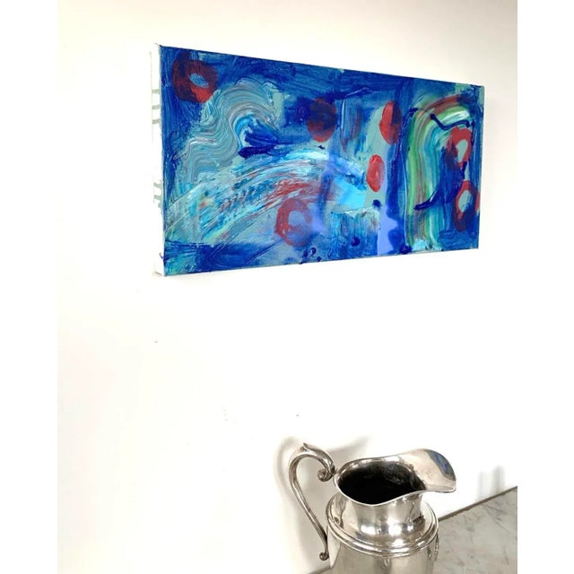 Abstract Matthew Izzo Abstract Painting “Blue Motion” - Oil Paint on Canvas 20” X 10” For Sale - Image 3 of 5