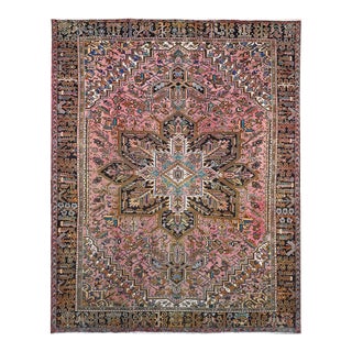 1960s Pink Vintage Persian Heriz Rug For Sale