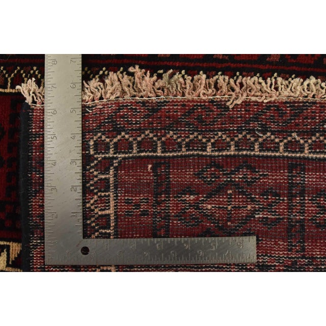 Baloch Rug 3’8” X 6’9” Red Wool Vintage Tribal Hand-Knotted Oriental Carpet For Sale - Image 12 of 12