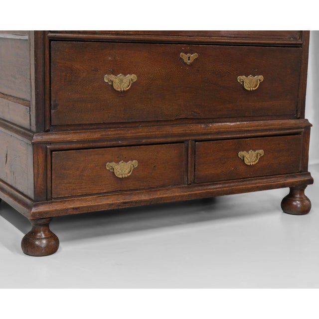Rustic Antique William and Mary Jacobean Joined Oak Provisional Chest of Drawers, 1690 For Sale - Image 3 of 18
