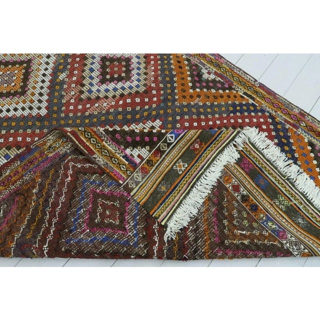 Vintage Turkish Kilim Rug - 61" X 101" For Sale - Image 12 of 13