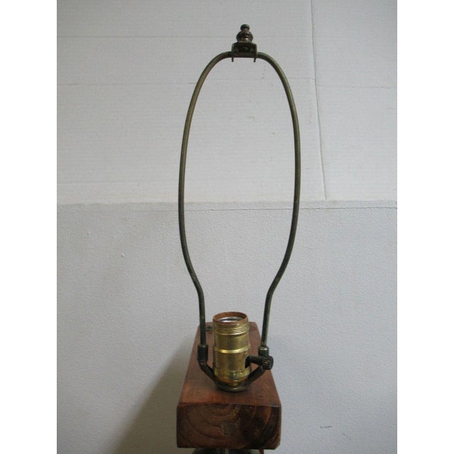 Wood Vintage Marine Pulley Block Lamp For Sale - Image 7 of 11