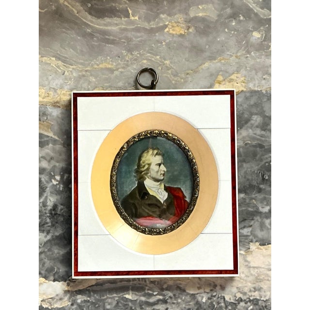Vintage Hand-Painted Portrait Miniature For Sale - Image 4 of 14