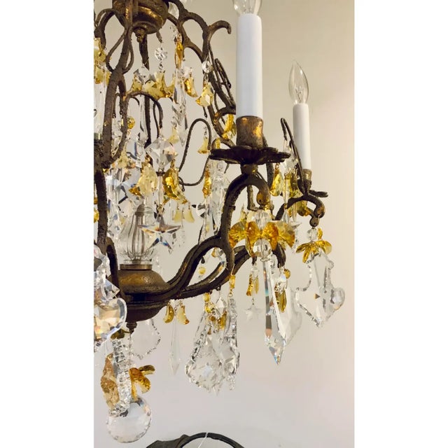 Original Retail $12,280, elegant traditional Myran Allan Luxury Lighting Italian Swarovski Versailles Chandelier, amber...