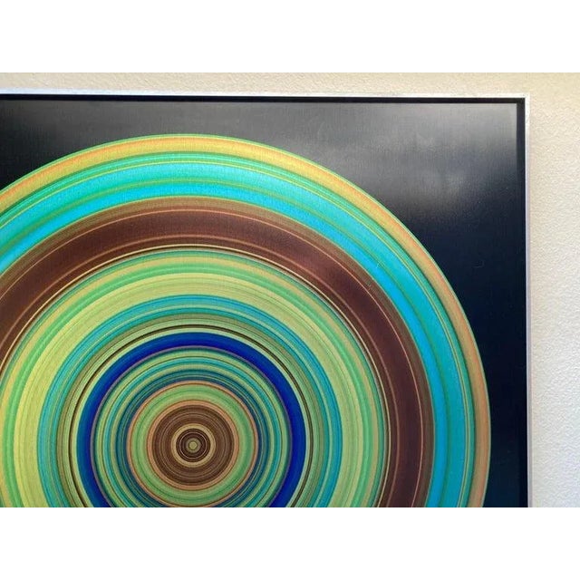 Michael Piquette " Nuit Blanche a Amsterdam " futuristic op art print on aluminum. Dated 2014-15 edition 2 of 5.