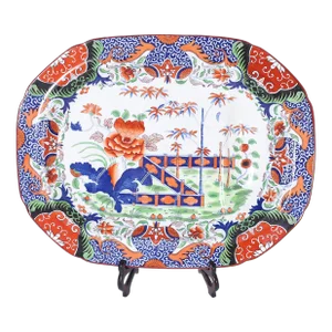 Antique English Ironstone Chinoiserie Platter