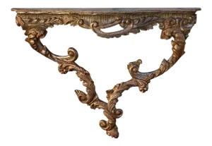 Italian Carved Gilt Wood Wall Mount Console Table